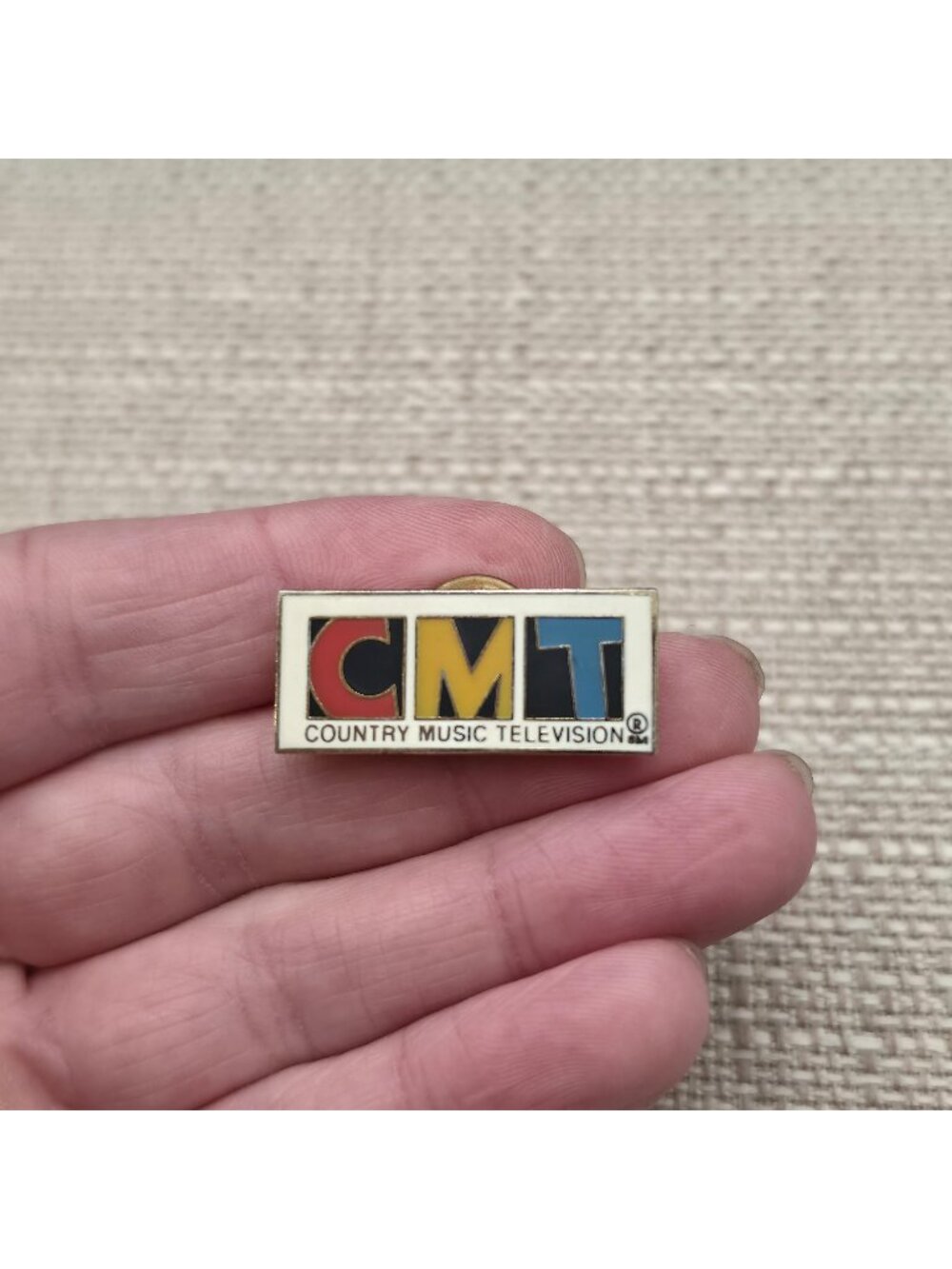 Vintage CMT Pin Country Music Television Logo Lapel Brooch Music Memorabilia A91